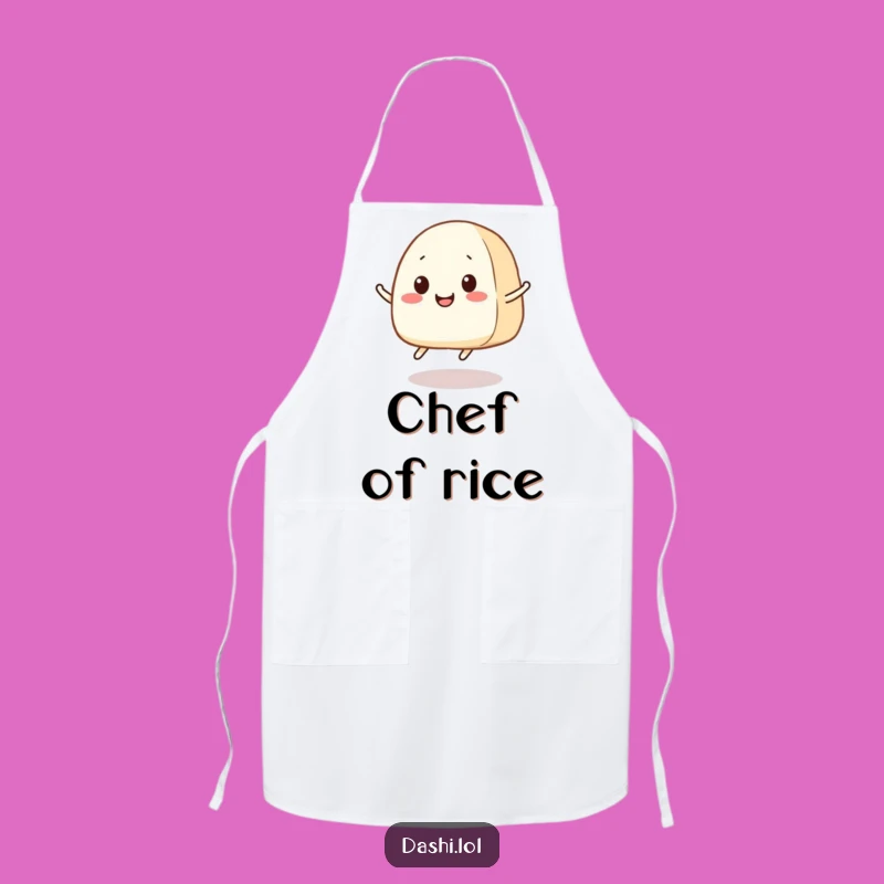 Funny Onigiri Jump Apron: Chef Rice Ball Character, Perfect Humorous Gift!