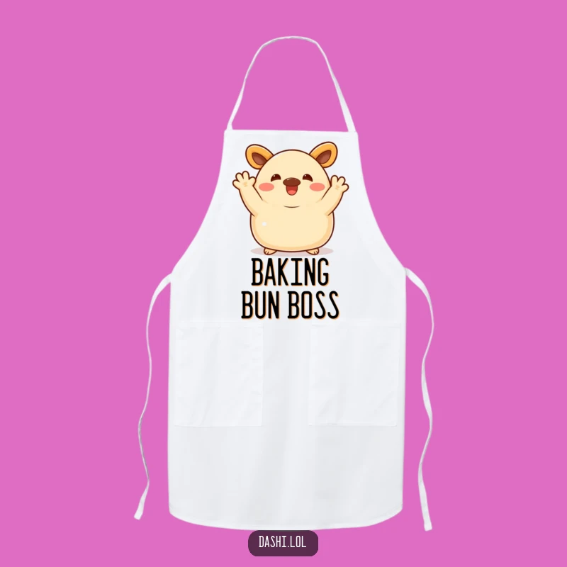 Funny Bao Bun Apron: Chef Waving Character, Perfect Humorous Gift!