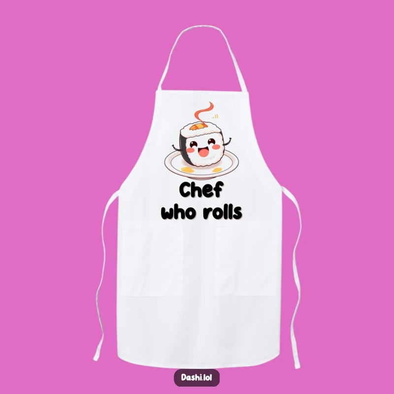 Funny Sushi Roll Apron: Chef Character, Perfect Humorous Gift!
