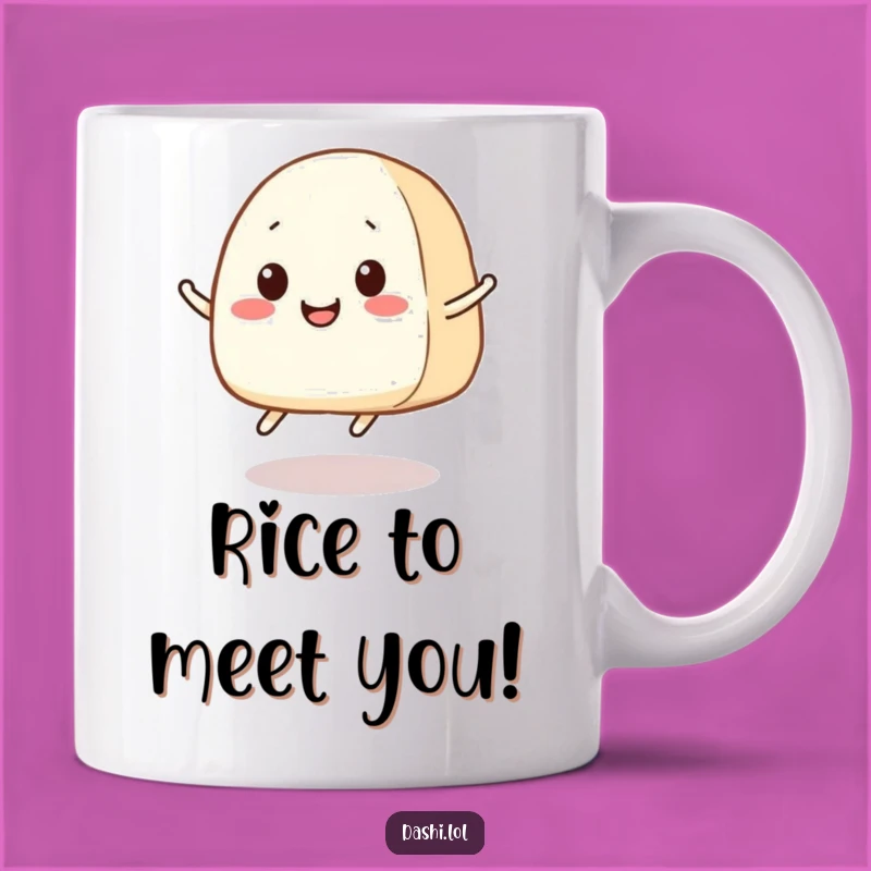 Funny Onigiri Jump Mug: Joyful Rice Ball Character, Perfect Humorous Gift!