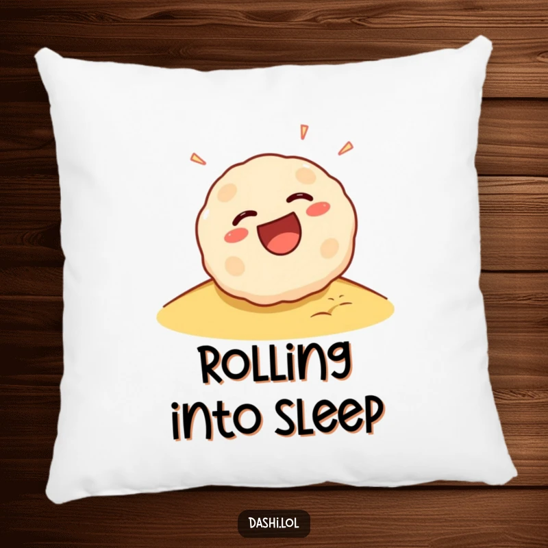 Funny Takoyaki Pillow: A laughing takoyaki ball rolls with delight down a slope, offering a plush and humorous decorative piece.