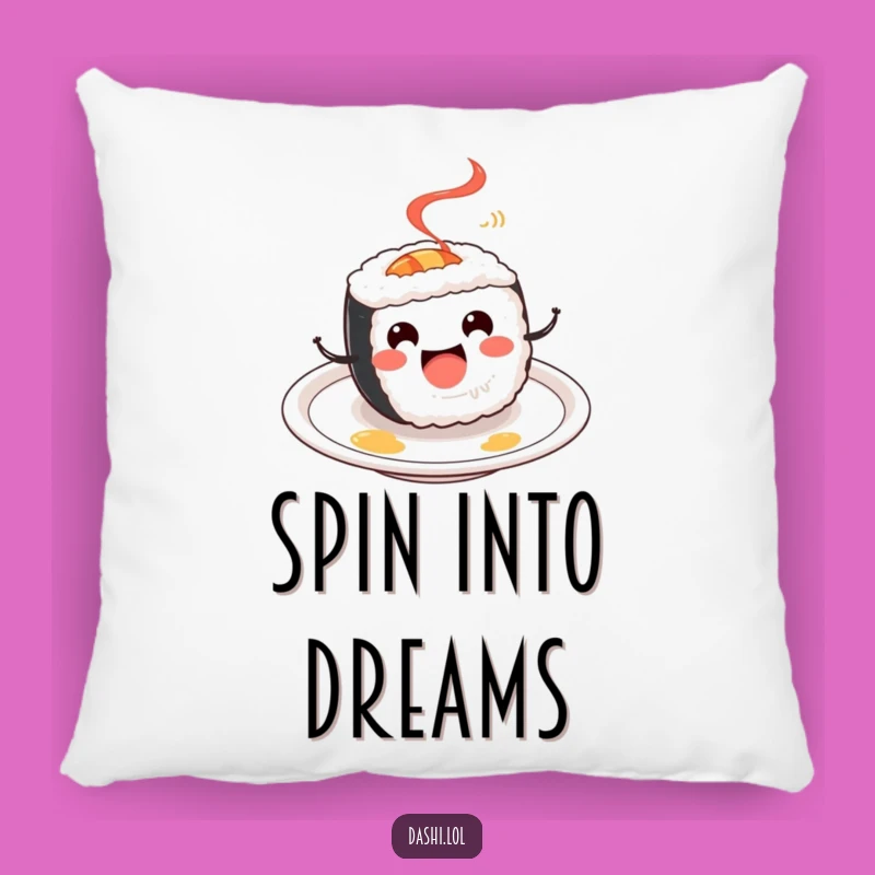 Funny Sushi Roll Pillow: Cozy Spinning Character, Perfect Humorous Gift!