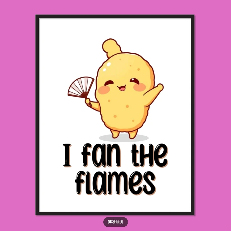 Funny Tempura Fan Printable Art: Instant Hilarious Decor for Kitchens