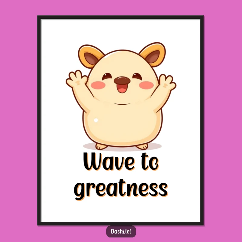 Funny Bao Bun Poster: Vibrant Waving Character, Perfect Humorous Gift!