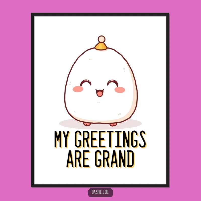 Funny Onigiri Bow Poster: Whimsical Wall Art & Hilarious Cultural Gift