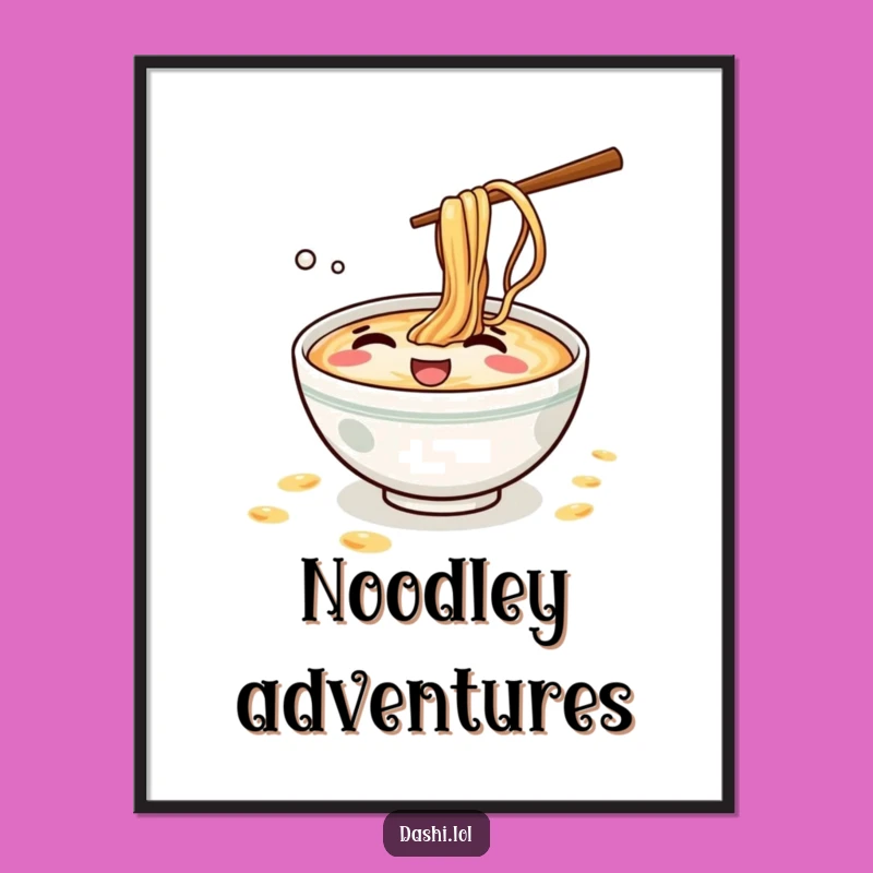 Funny Ramen Poster: Vibrant Giggling Character, Perfect Humorous Gift!