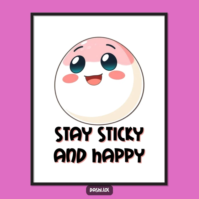 Free Printable Wall Art: Bouncy Mochi Grin Downloadable Gift