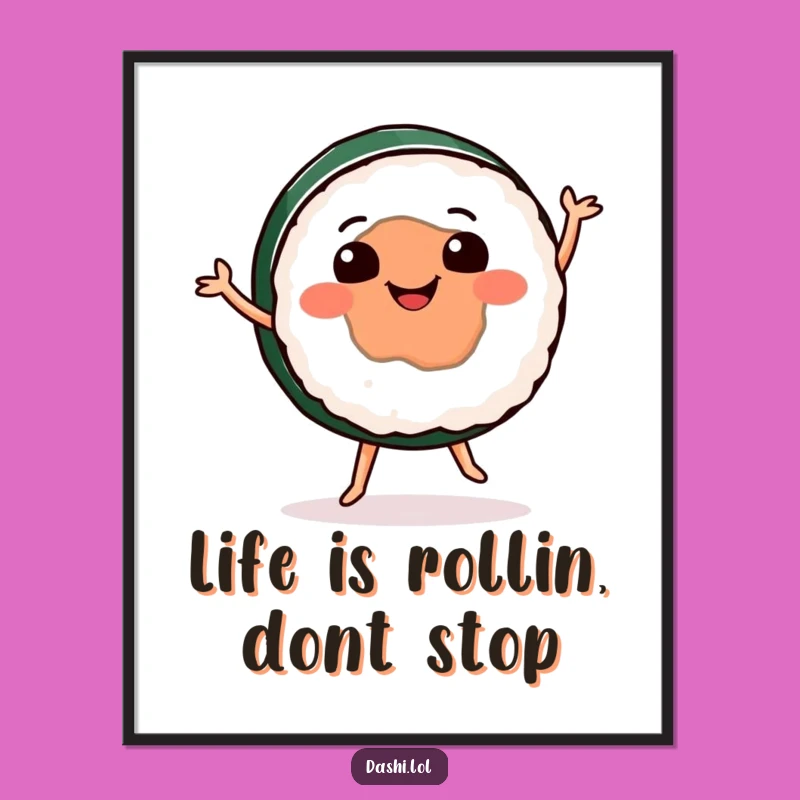 Free Printable Wall Art: Humorous Sushi Dance Downloadable Gift