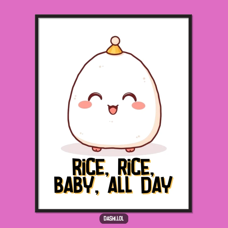 Funny Free Printable Wall Art: Bowing Onigiri Gentleman, Downloadable Cultural Decor