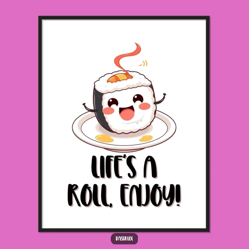 Free Printable Wall Art: Spinning Sushi, Playful Downloadable Art for Kitchen and Foodie Spaces