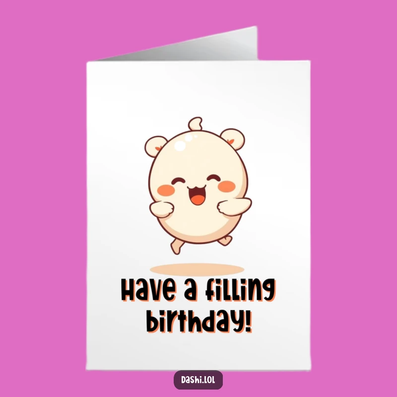 Free Printable Bday Card: Funny Dumpling Run Downloadable Gift