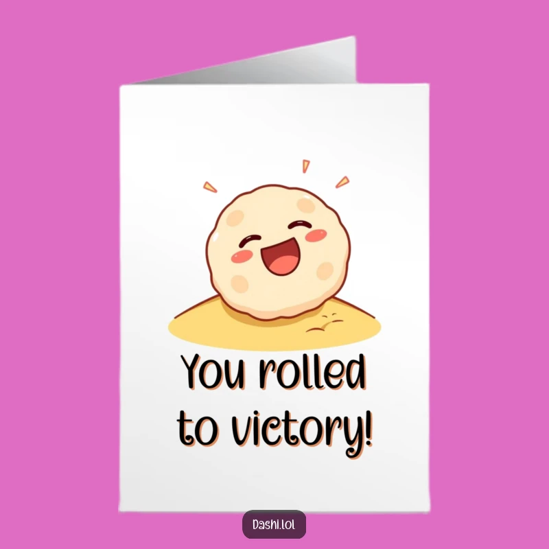 Free Printable Congrats Card: Rolling Takoyaki Success, Fun Downloadable Gift for Achievements