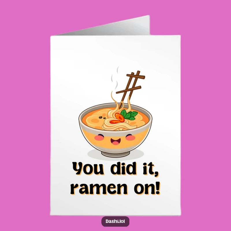 Free Printable Congratulations Card: Juggling Ramen, Downloadable Celebration Message