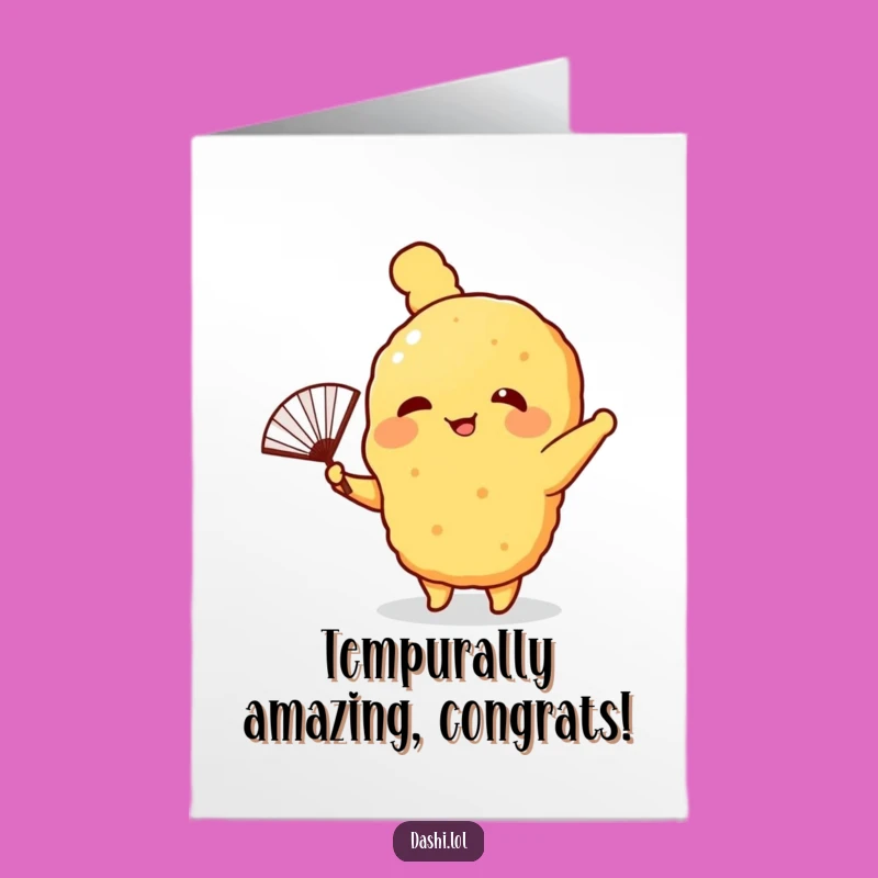 Free Printable Congratulations Card: Tempura Fan Dancer, Downloadable Celebration
