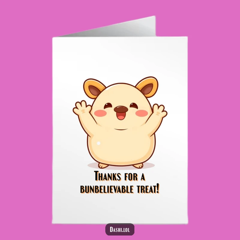 Free Printable Thank You Card: Waving Bao Bun Gratitude, Sweet Downloadable Gift for Thanks