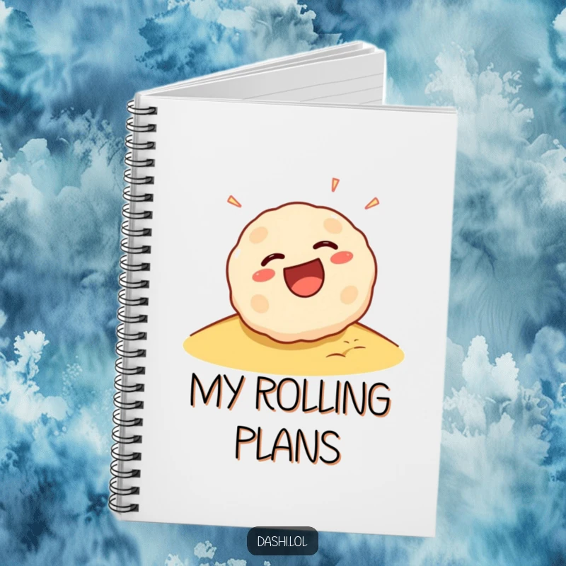 Funny Takoyaki Notebook: A laughing takoyaki ball rolls with delight, ready to inspire your writing and doodles.
