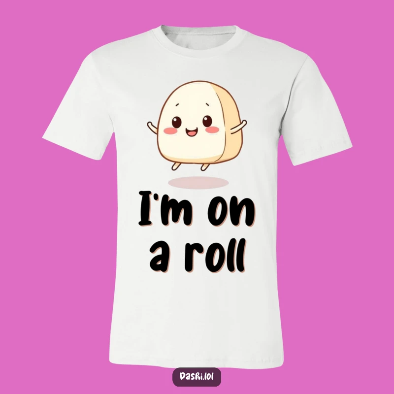 Funny Onigiri Jump T-Shirt: Joyful Rice Ball Character, Perfect Humorous Gift!